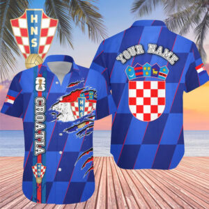 Custom Name Croatia World Cup 2026 Graphic Hawaiian Shirt for Soccer Fans