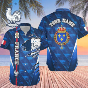Custom Name France World Cup 2026 Graphic Hawaiian Shirt for Soccer Fans