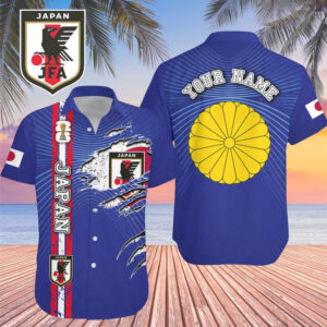 Custom Name Japan World Cup 2026 Graphic Hawaiian Shirt for Soccer Fans