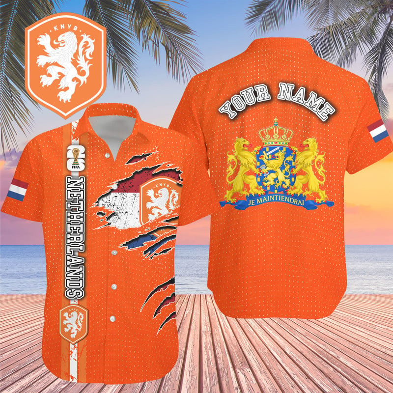 Custom Name Netherlands World Cup 2026 Graphic Hawaiian Shirt for Soccer Fans 1 Custom Name Netherlands World Cup 2026 Graphic Hawaiian Shirt for Soccer Fans