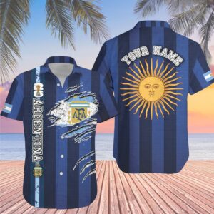 Custom Name Argentina World Cup 2026 Graphic Hawaiian Shirt for Soccer Fans
