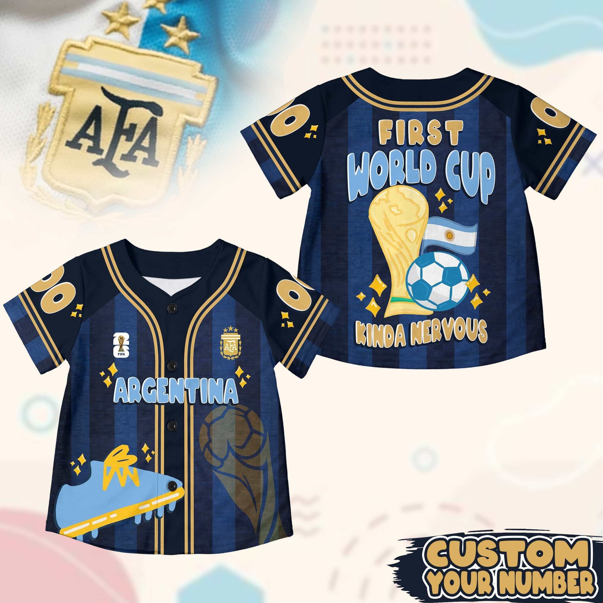 Custom Name Argentina World Soccer 2026 Graphic Baseball Jersey for Soccer Fans 1 Custom Name Argentina World Soccer 2026 Graphic Baseball Jersey for Soccer Fans