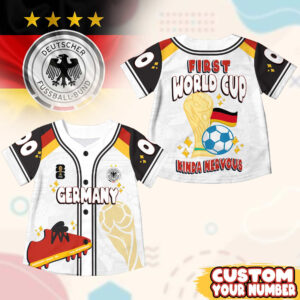 Custom Name Germany World Soccer 2026 Graphic Baseball Jersey for Soccer Fans