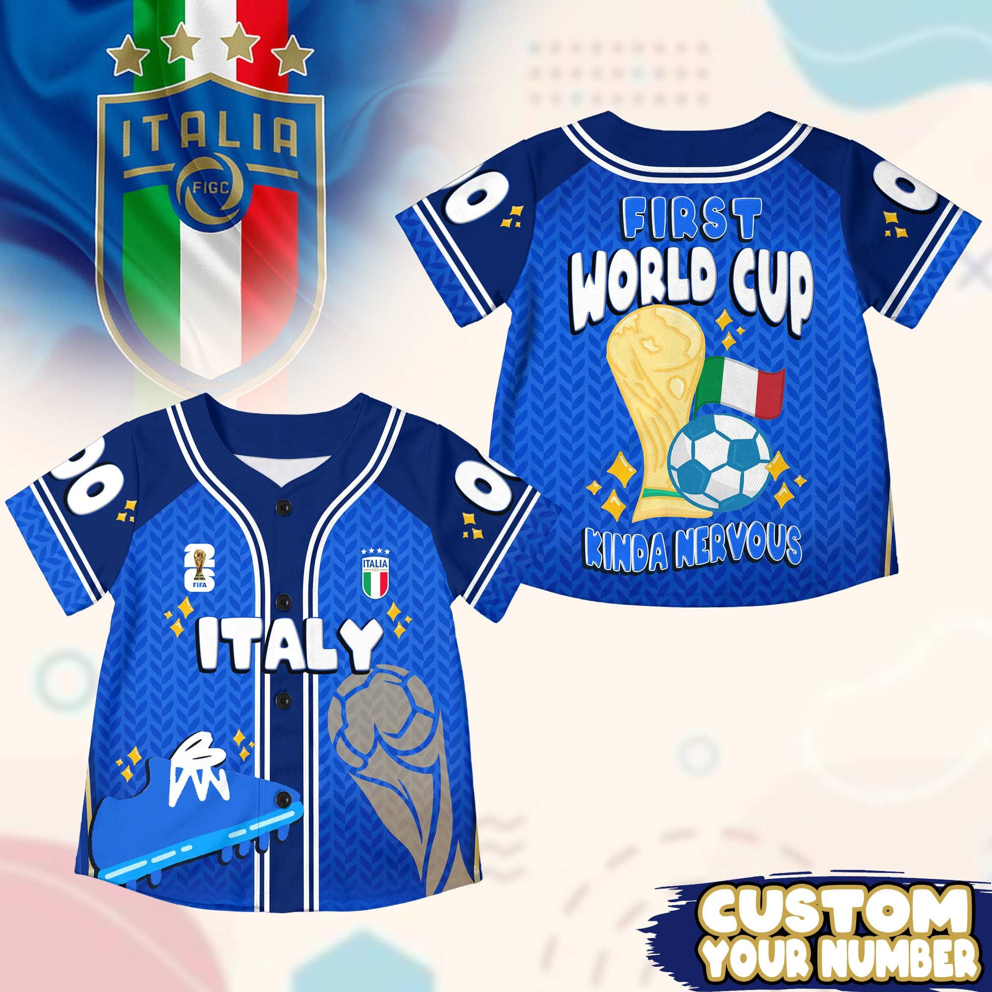 Custom Name Italy World Soccer 2026 Graphic Baseball Jersey for Soccer Fans 1 Custom Name Italy World Soccer 2026 Graphic Baseball Jersey for Soccer Fans