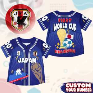 Custom Name Japan World Soccer 2026 Graphic Baseball Jersey for Soccer Fans