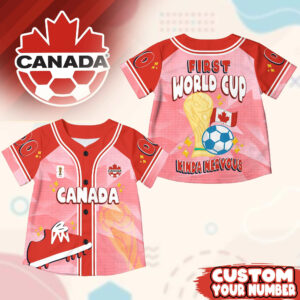 Custom Name Canada World Soccer 2026 Graphic Baseball Jersey for Soccer Fans