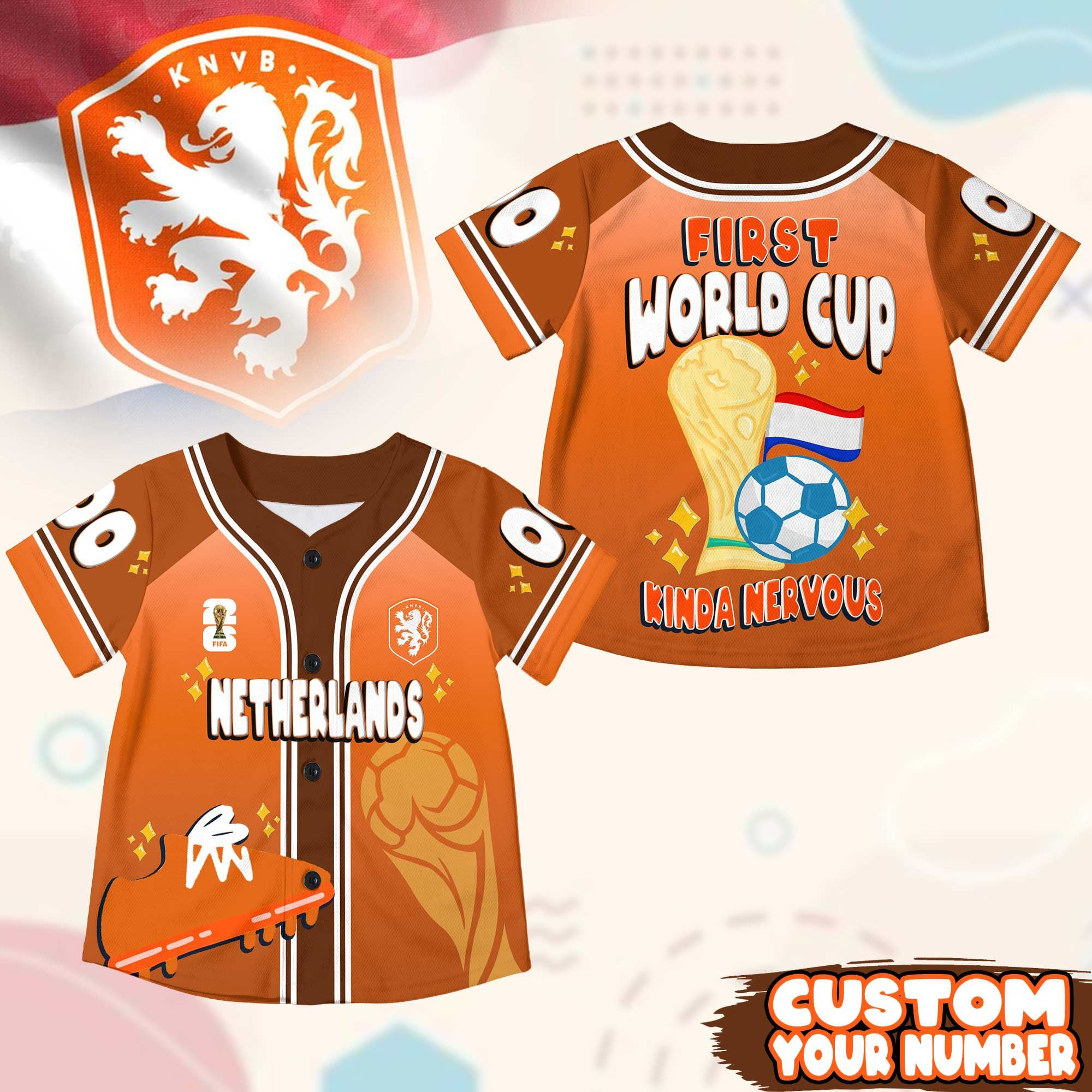 Custom Name Netherlands World Soccer 2026 Graphic Baseball Jersey for Soccer Fans 1 Custom Name Netherlands World Soccer 2026 Graphic Baseball Jersey for Soccer Fans