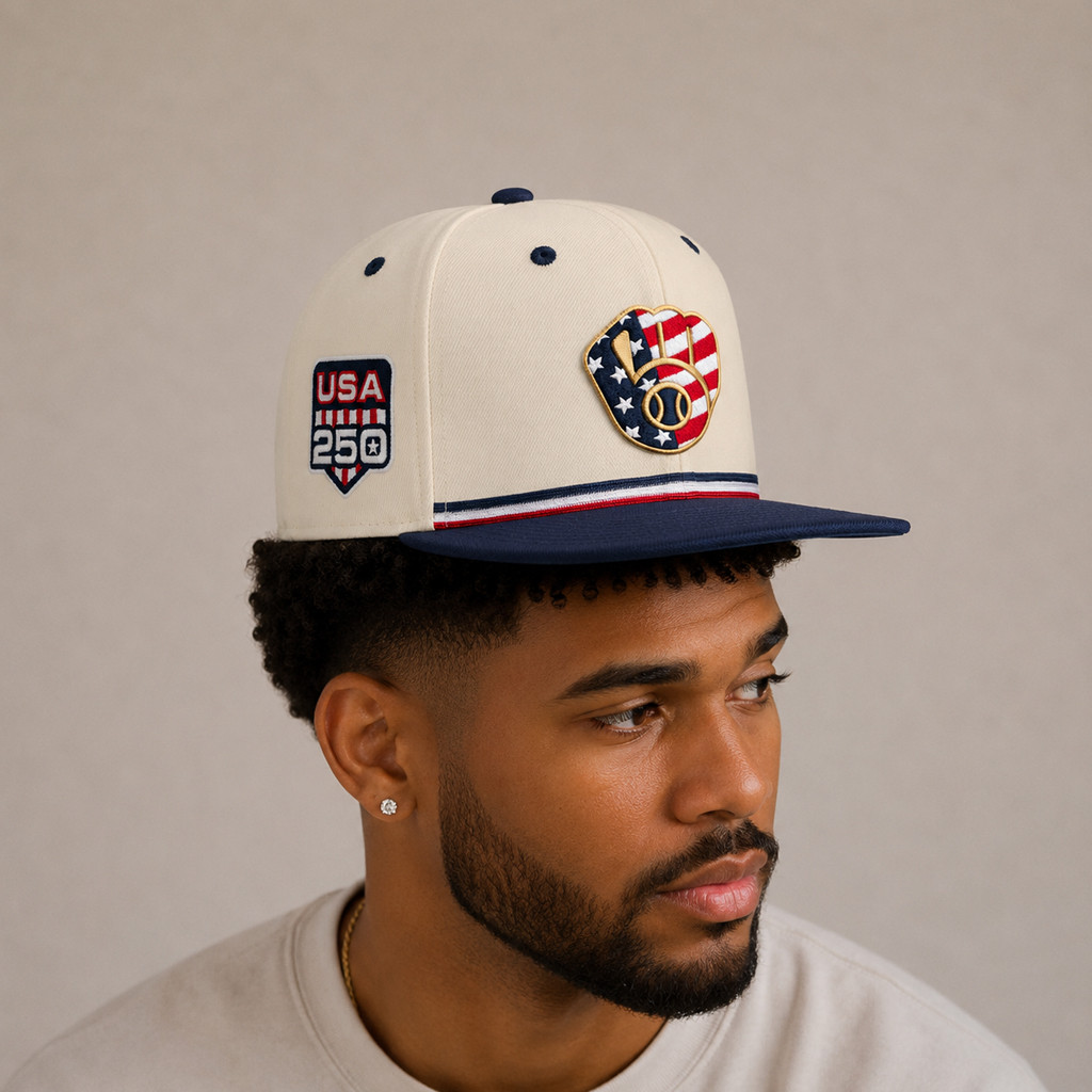 Unisex Milwaukee Brewers x USA 250 Fourth of July Graphic Hat for Baseball Fans - Image 2