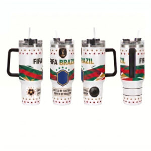 Unisex Brazil Football Global Soccer Event 2026 Game Day Unique Graphic Tumbler for Soccer Fans
