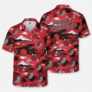 Unisex Portland Trail Blazers Graphic Hawaiian Shirt for Basketball Fans
