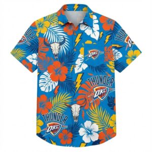 Unisex OKC Thunder Graphic Hawaiian Shirt for Basketball Fans