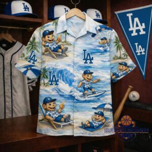Unisex Los Angeles Dodgers Summer Beach Graphic Hawaiian Shirt for Baseball Fans