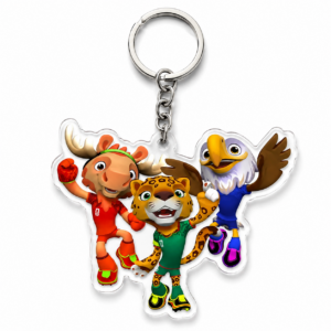 Cartoon Animals Keyring Cheetah Eagle Moose Design Soccer Lover Gift Fading Resistant Clear Acrylic Charm
