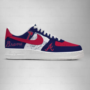 Atlanta Braves Major League Baseball Version 2026 Graphic Air Force 1 Shoes Sneakers for Baseball Fans