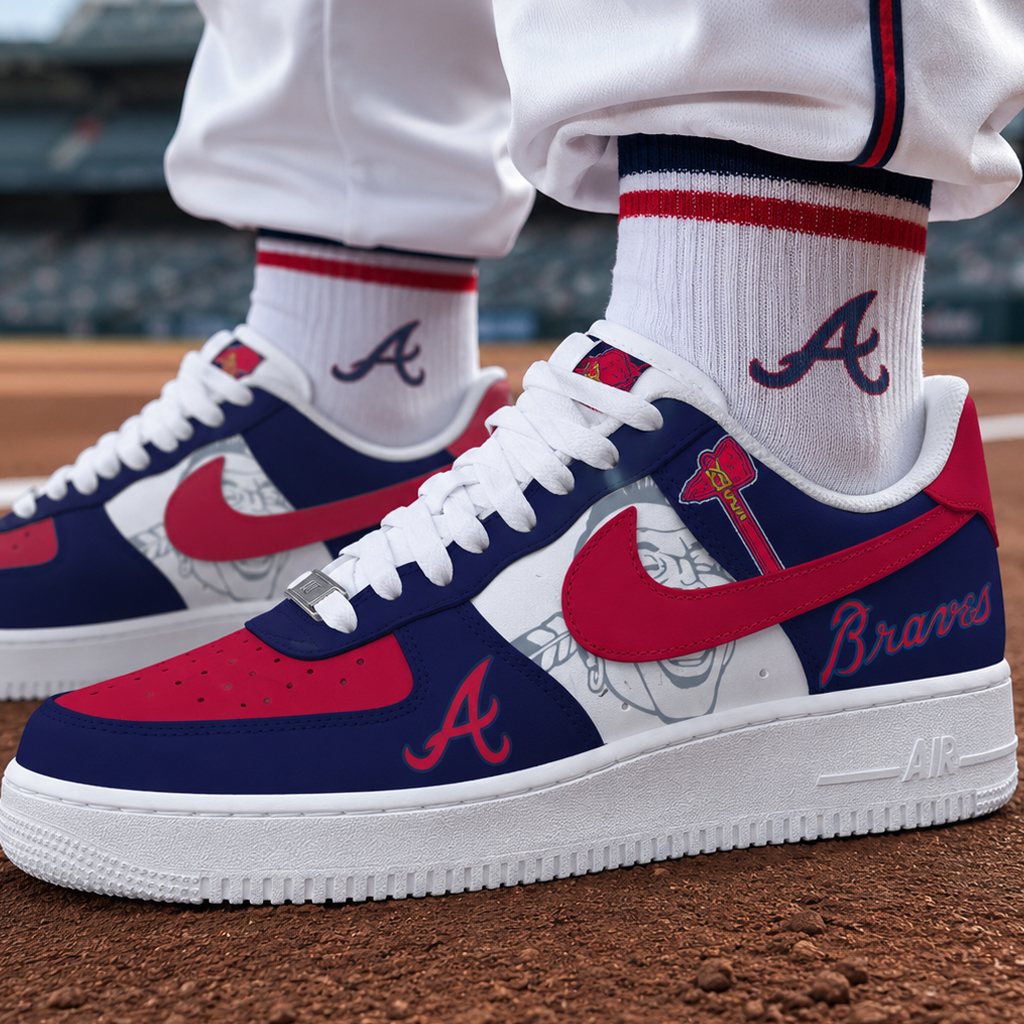 Atlanta Braves Major League Baseball Version 2026 Graphic Air Force 1 Shoes Sneakers for Baseball Fans 5 Atlanta Braves Major League Baseball Version 2026 Graphic Air Force 1 Shoes Sneakers for Baseball Fans