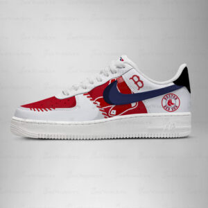Boston Red Sox Major League Baseball Version 2026 Graphic Air Force 1 Shoes Sneakers for Baseball Fans
