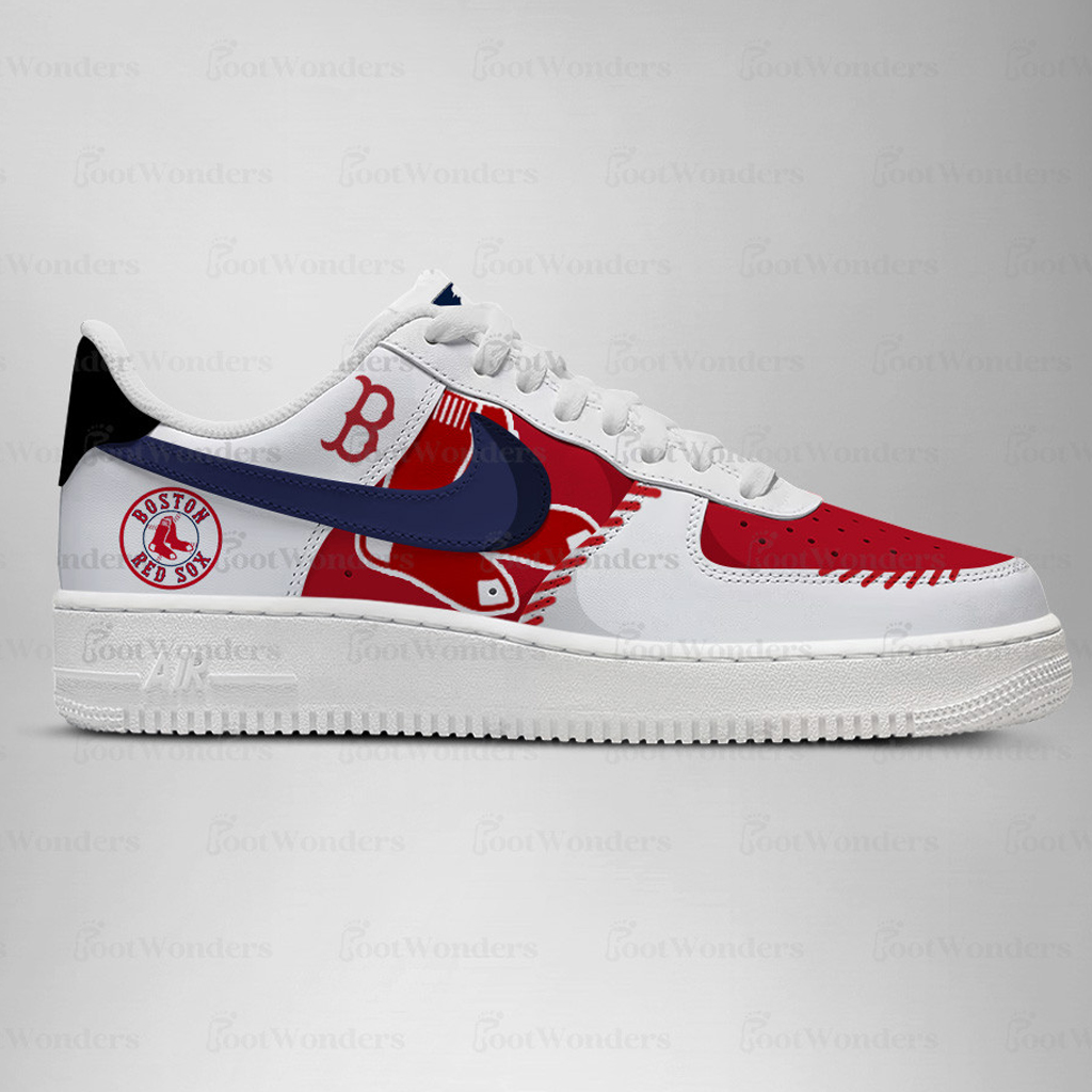 Boston Red Sox Major League Baseball Version 2026 Graphic Air Force 1 Shoes Sneakers for Baseball Fans 2 Boston Red Sox Major League Baseball Version 2026 Graphic Air Force 1 Shoes Sneakers for Baseball Fans