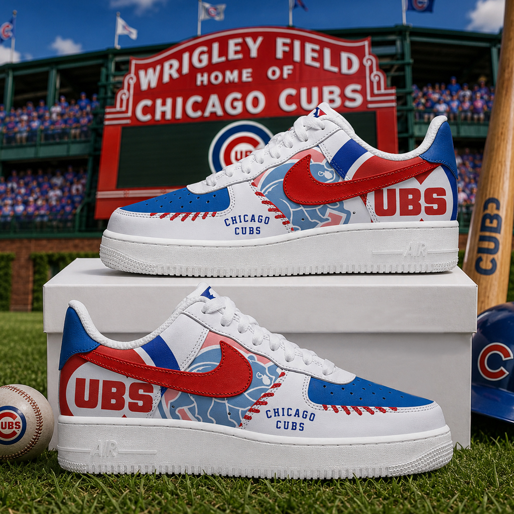 Chicago Cubs Major League Baseball Version 2026 Graphic Air Force 1 Shoes Sneakers for Baseball Fans 4 Chicago Cubs Major League Baseball Version 2026 Graphic Air Force 1 Shoes Sneakers for Baseball Fans
