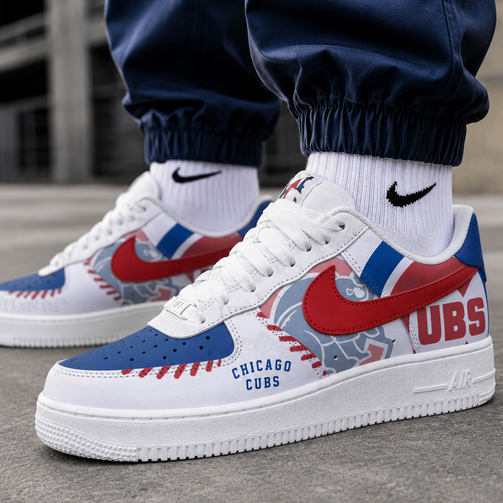 Chicago Cubs Major League Baseball Version 2026 Graphic Air Force 1 Shoes Sneakers for Baseball Fans 5 Chicago Cubs Major League Baseball Version 2026 Graphic Air Force 1 Shoes Sneakers for Baseball Fans