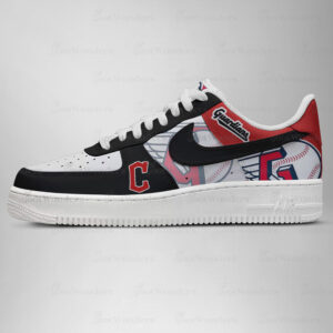 Cleveland Guardians Major League Baseball Version 2026 Graphic Air Force 1 Shoes Sneakers for Baseball Fans