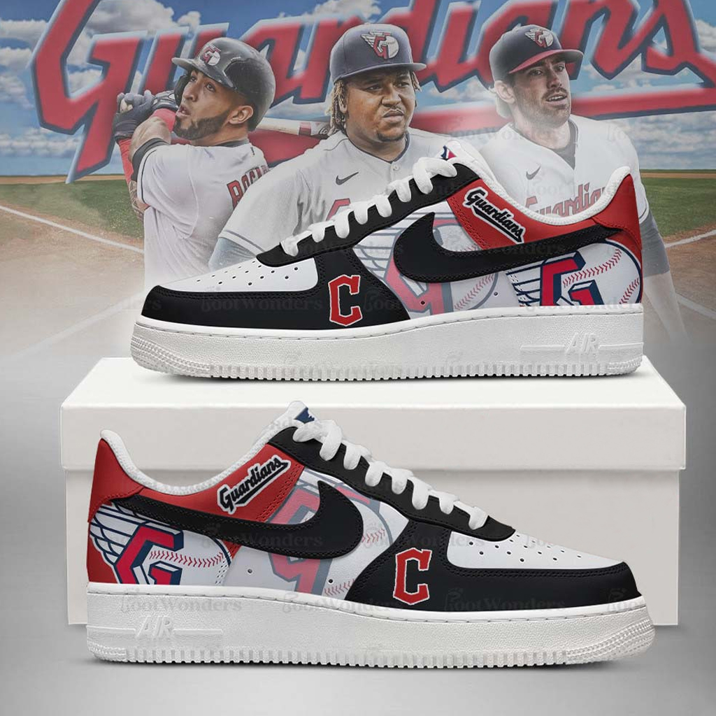 Cleveland Guardians Major League Baseball Version 2026 Graphic Air Force 1 Shoes Sneakers for Baseball Fans 3 Cleveland Guardians Major League Baseball Version 2026 Graphic Air Force 1 Shoes Sneakers for Baseball Fans