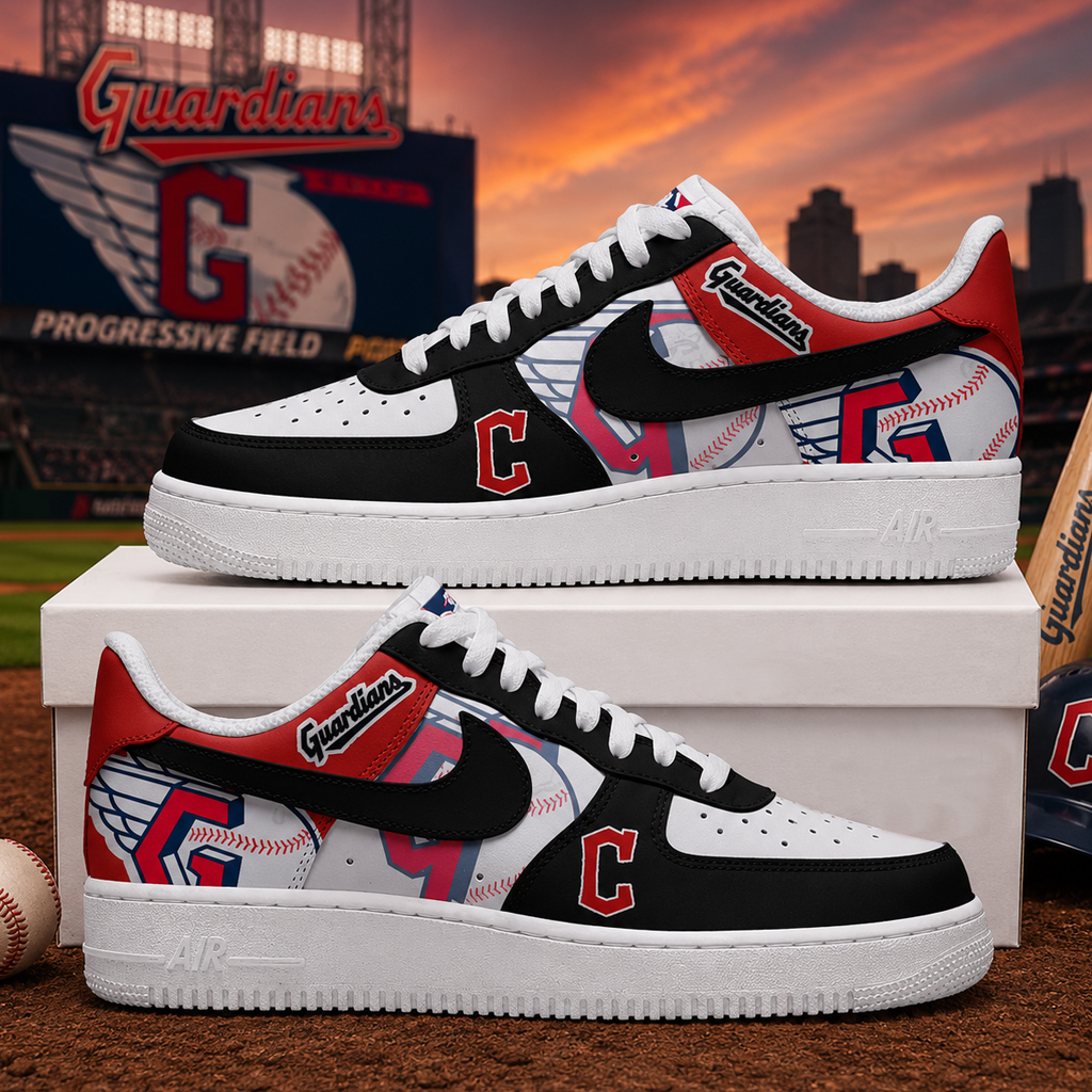 Cleveland Guardians Major League Baseball Version 2026 Graphic Air Force 1 Shoes Sneakers for Baseball Fans 4 Cleveland Guardians Major League Baseball Version 2026 Graphic Air Force 1 Shoes Sneakers for Baseball Fans