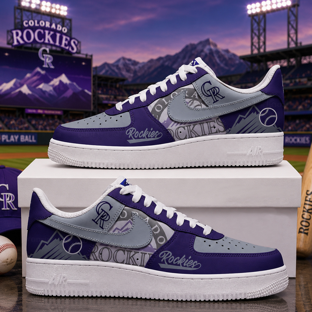 Colorado Rockies Major League Baseball Version 2026 Graphic Air Force 1 Shoes Sneakers for Baseball Fans 4 Colorado Rockies Major League Baseball Version 2026 Graphic Air Force 1 Shoes Sneakers for Baseball Fans