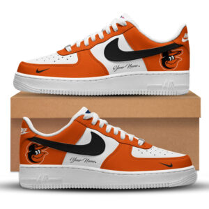 Custom Name And Number Baltimore Orioles New Version 2026 Graphic Air Force 1 Shoes Sneakers for Baseball Fans