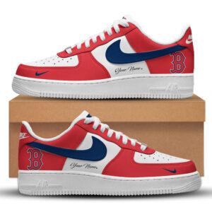 Custom Name And Number Boston Red Sox New Version 2026 Graphic Air Force 1 Shoes Sneakers for Baseball Fans
