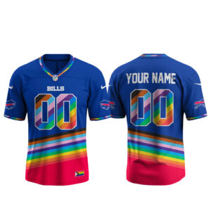 Custom Name And Number Buffalo Bills Happy Pride Month 2026 Football Jersey for Football Fans