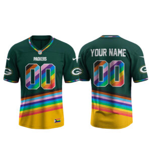 Custom Name And Number Green Bay Packers Happy Pride Month 2026 Football Jersey for Football Fans