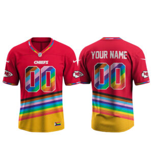 Custom Name And Number Kansas City Chiefs Happy Pride Month 2026 Football Jersey for Football Fans