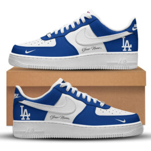 Custom Name And Number Los Angeles Dodgers New Version 2026 Graphic Air Force 1 Shoes Sneakers for Baseball Fans