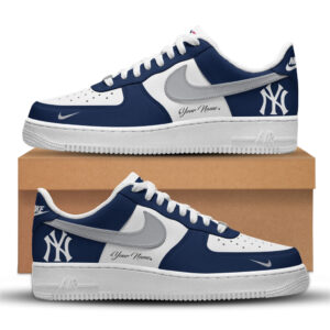 Custom Name And Number New York Yankees New Version 2026 Graphic Air Force 1 Shoes Sneakers for Baseball Fans