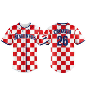 Custom Name And Number Seattle Mariners Croatian Heritage Night 2026 Baseball Jersey for Baseball Fans