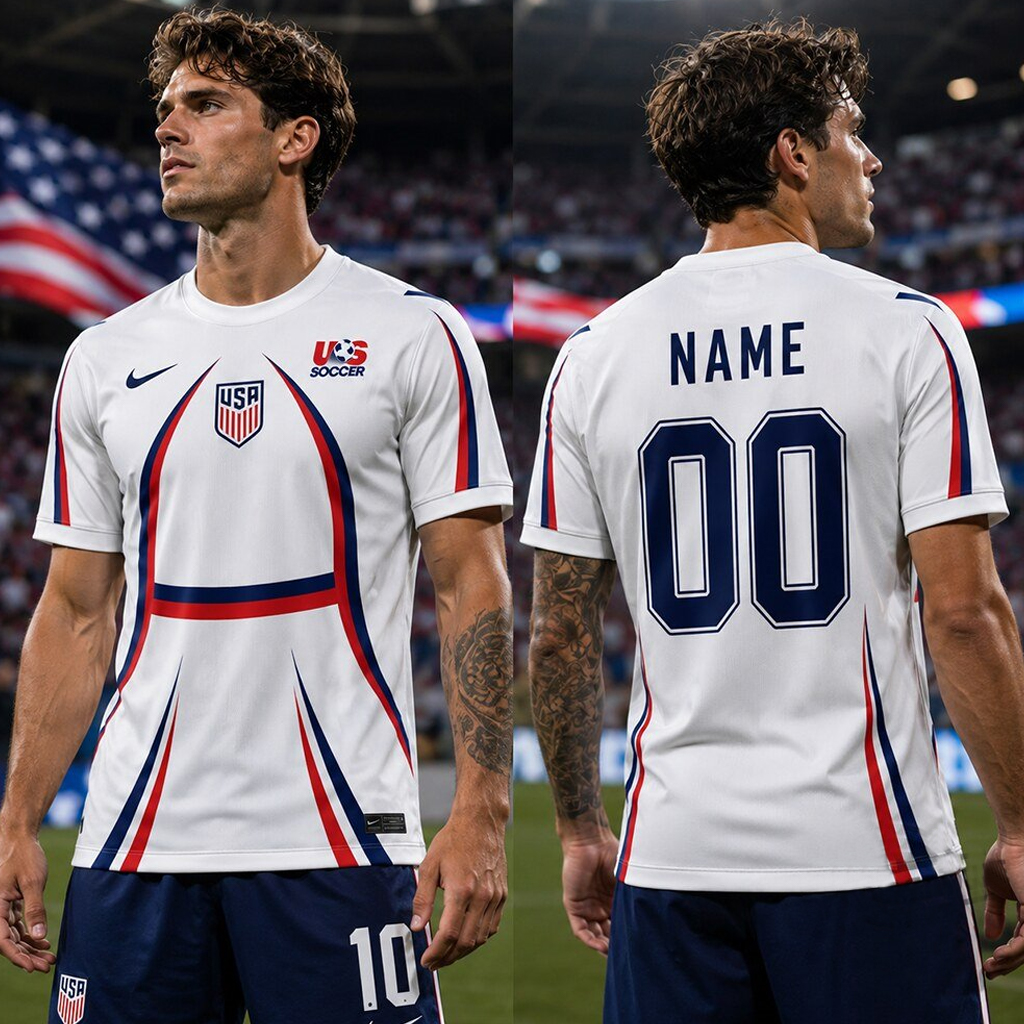 Custom Name And Number Unisex United States Of America Pre Match Top 2026 Graphic Shirt for Soccer Fans