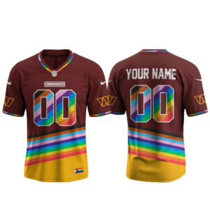 Custom Name And Number Washington Commanders Happy Pride Month 2026 Football Jersey for Football Fans