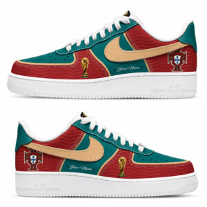 Custom Name Global Soccer Event 2026 Portugal Graphic Air Force 1 Shoes Sneakers for Soccer Fans