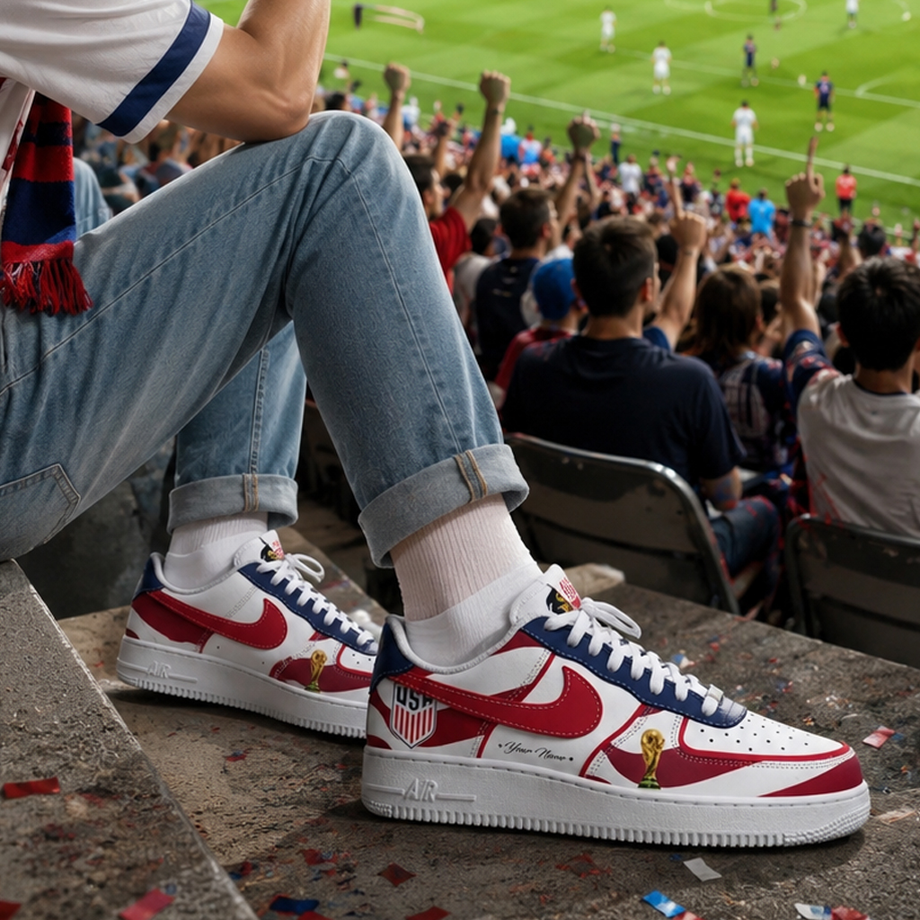 Custom Name Global Soccer Event 2026 USA Graphic Air Force 1 Shoes Sneakers for Soccer Fans 3 Custom Name Global Soccer Event 2026 USA Graphic Air Force 1 Shoes Sneakers for Soccer Fans