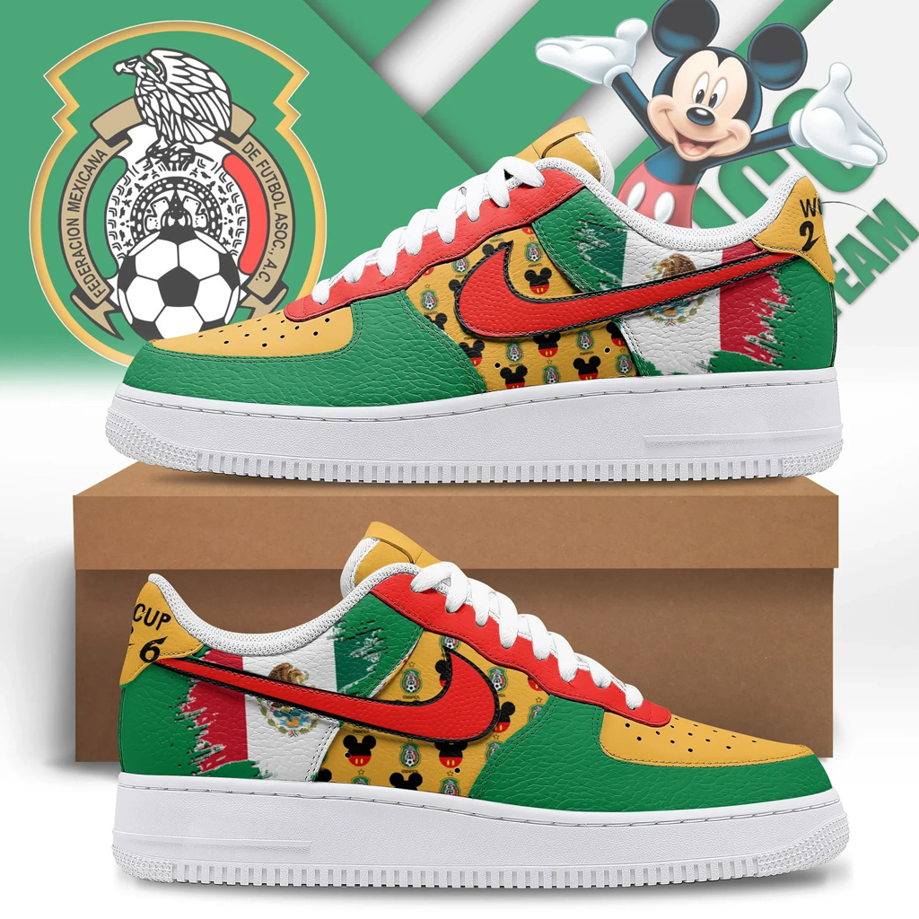 Mexico Global Soccer Event 2026 Version 1 Air Force 1 Shoes Sneakers for Soccer Fans 2 Mexico Global Soccer Event 2026 Version 1 Air Force 1 Shoes Sneakers for Soccer Fans
