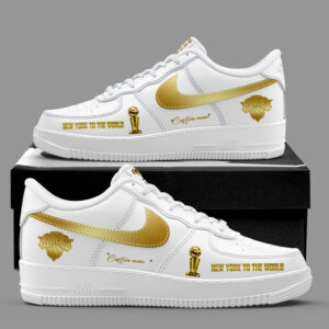 Custom Name New York Knicks 2026 Finals Champions Air Force 1 Shoes Sneakers Version 2 for Basketball Fans