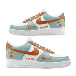 Custom Name New York Knicks Basketball Champion 2026 Lady Liberty Graphic Air Force 1 Shoes Sneakers for Basketball Fans