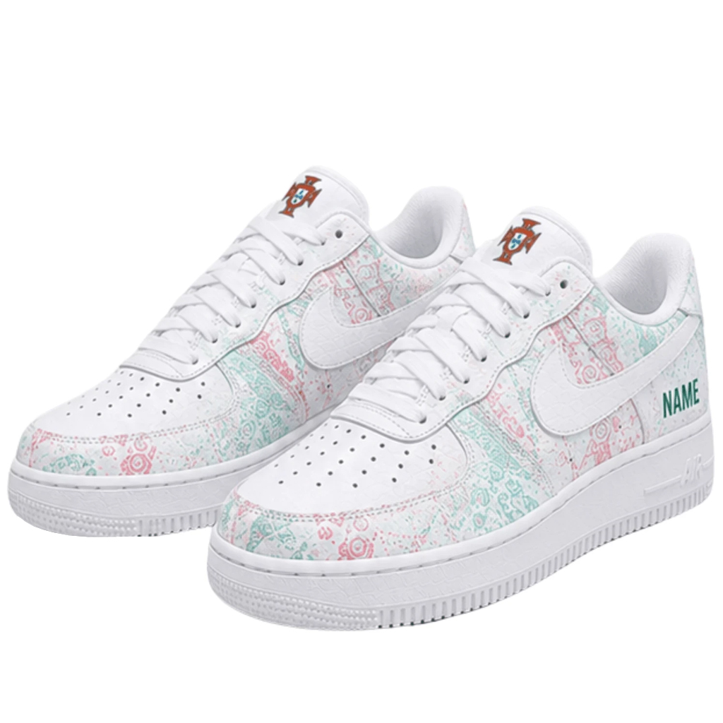 Custom Name Portugal National Football Team Global Soccer Event 2026 Air Force 1 Shoes Sneakers for Soccer Fans