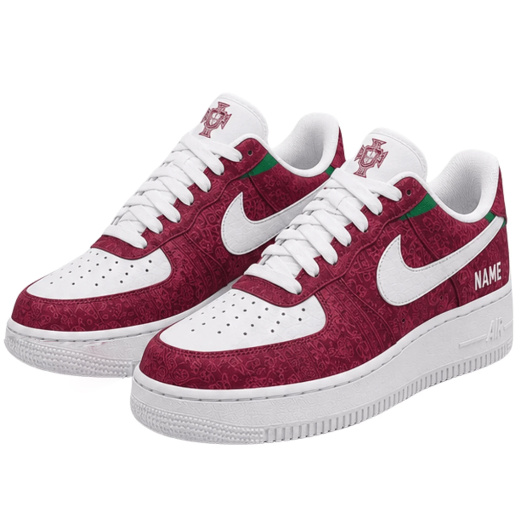 Custom Name Portugal National Football Team World Cup 2026 Graphic Air Force 1 Shoes Sneakers for Soccer Fans