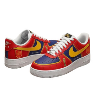 Custom Name Spain World Cup 2026 Graphic Air Force 1 Shoes Sneakers for Soccer Fans