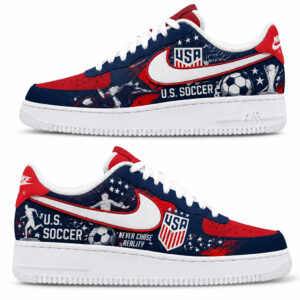 Custom Name U.S. Soccer Never Chase Reality Air Force 1 Shoes Sneakers for Soccer Fans