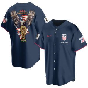 Custom Name USA Global Soccer Event 2026 Patriotic Eagle America 250 Navy Baseball Jersey for Soccer Fans