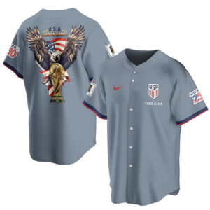 Custom Name USA Global Soccer Event 2026 Patriotic Eagle America 250 Slate Blue Baseball Jersey for Soccer Fans