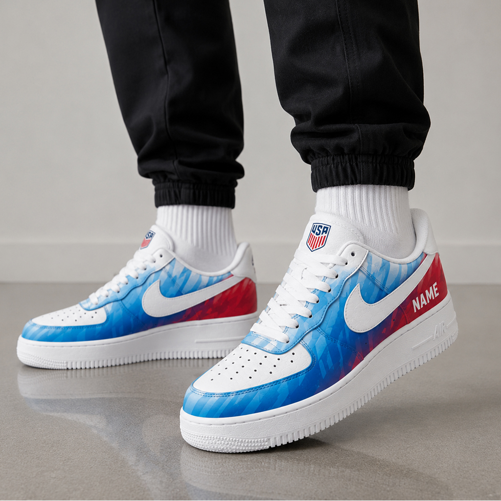 Custom Name USA National Soccer Team World Cup 2026 Air Foce 1 Shoes Sneakers