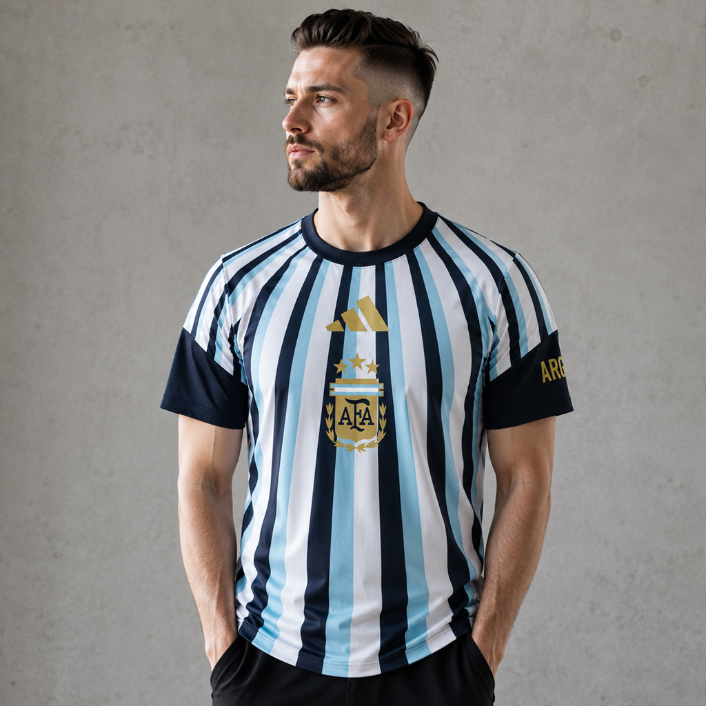 Custom Name and Number Argentina National Soccer Team Global Soccer Event 2026 Graphic Shirt for Soccer Fans - Image 5